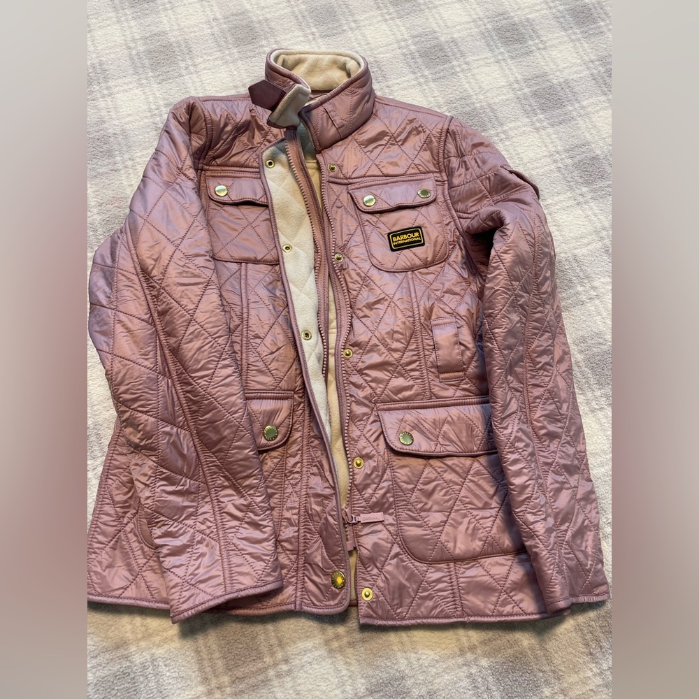 Barbour Jacket. Size 10/11 L. Pinkish with cream interior